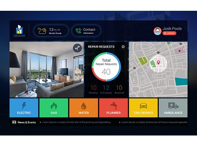 Digital Information Board digital board housing app real estate app touch display