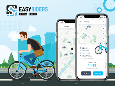Easyriders appdesign booking booking app cycle rider design graphicdesign location logo reserve ui ux