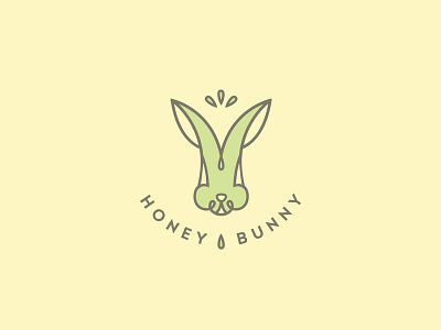 Honey Bunny Logo bunny flat green honey illustration logo vector