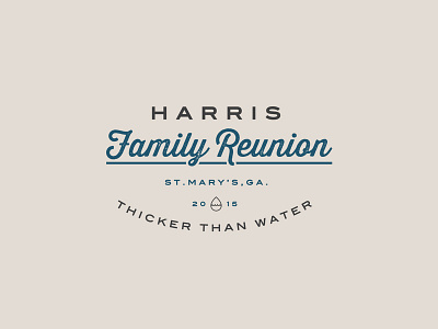 Harris Reunion Logo cursive family family reunion flat icon logo script typography vector