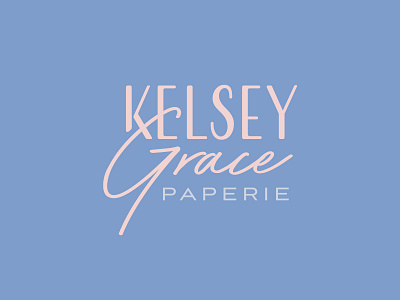 Kelsey Grace Paperie Logo feminine logo freelance designer graphic design logo logo design paper typographic typography vector art