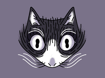 Greetings Dribbble! animals brushes cartoon cats cute illustration illustrator photoshop stipple whiskers