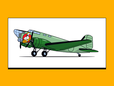 Douglas B-18 Bolo WWII bomber airplane app asset brand illustration vector