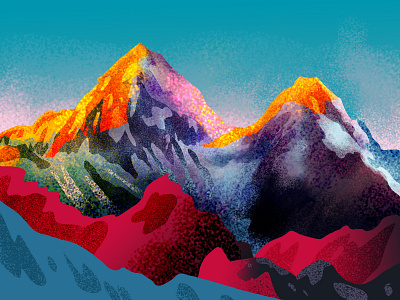 misty mountains bright illustration mountain