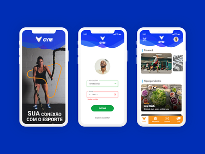 GYM - Sua conexão com o esporte branding design ui uidesign