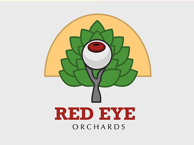 Red Eye Orchards Logo brand illustration logo trees vector