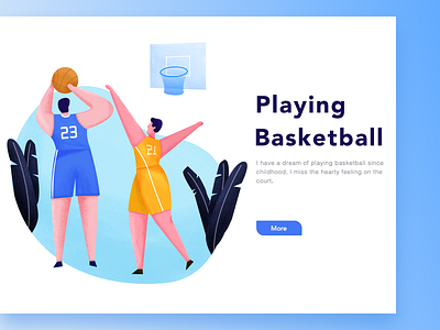 Playing Basketba botany color illustration ui ux web