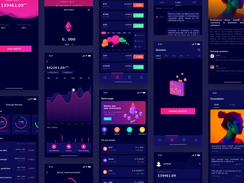 Bitcoin consulting application dark color all gradual change icon ios iphonex dark block chain bitcoin 2.5d
