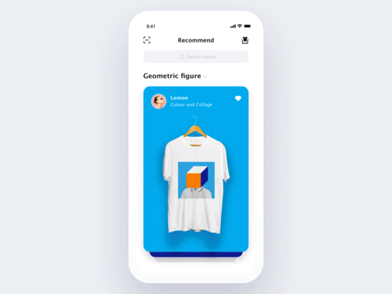 T-shirt shop app interaction animation card color gif iphonex map nearby position principle slide switch t shirt ui ux