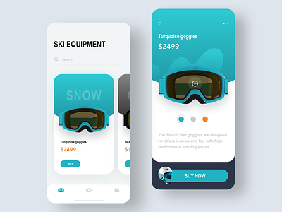 Ski equipment concept 01 3d card e commerce glasses helmet icon interaction online store product transition ski equipment concept slider ux 用户界面