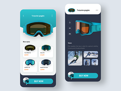 Ski equipment concept 02 3d buy card concept details interaction ios iphonex more styles online store product transition pull up ui ux