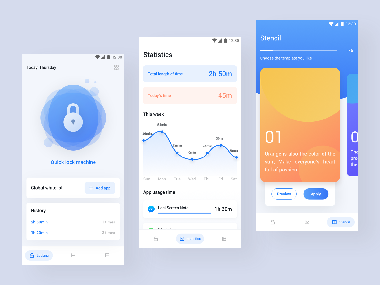 Mobile phone lock app by Lemon酸o for UDS on Dribbble