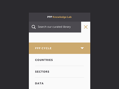 PPP Knowledge Lab Mobile Navigation aten atendesigngroup bank content header icon map mobile navigation search website world