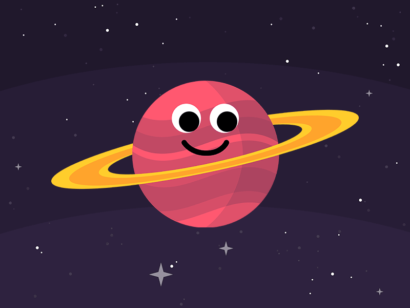 Winking Planet animation aten atendesigngroup game gif illustration math planet saturn solar system space wink