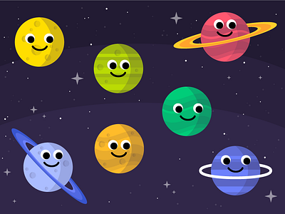 Planets aten atendesigngroup face gif googly illustration mars math planet saturn solar system space