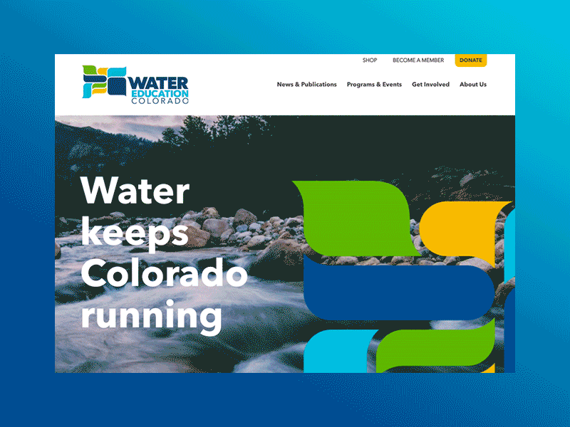 Water Education Colorado animation aten atendesigngroup colorado education logo navigation parallax site statistic water website