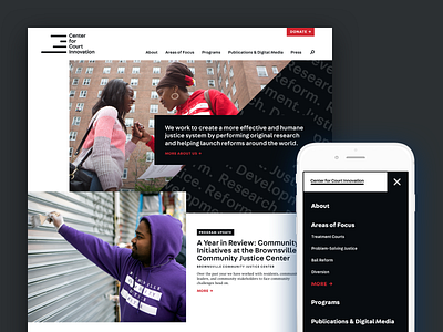 The Center For Court Innovation Homepage aten atendesigngroup court grid homepage justice mobile new york news nonprofit offset publication typography ui ux website