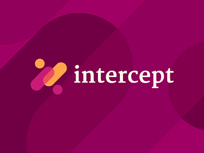 Intercept Logo aten branding color icon identity illustration interlocking library library logo logo logomark mark marketing orange pattern pink purple serif software texture