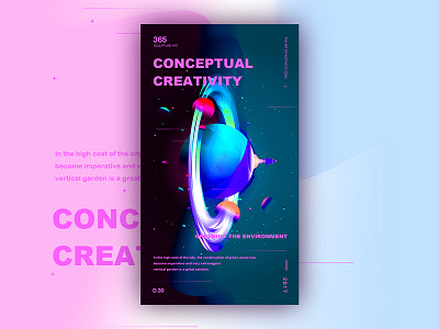 Future planet creative design flat poster design