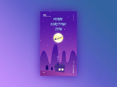 Merry Christmas 2018 christmas gradient holiday illustration poster typographic ui illustrator wallpaper