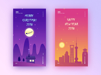 2018 Hello christmas creative gradient happy illustration new year ui illustrator wallpaper