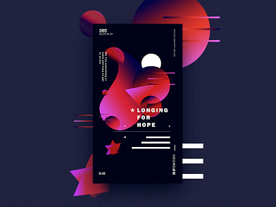 生活向往 creative poster emotion gradient illustration typographic ui ui design