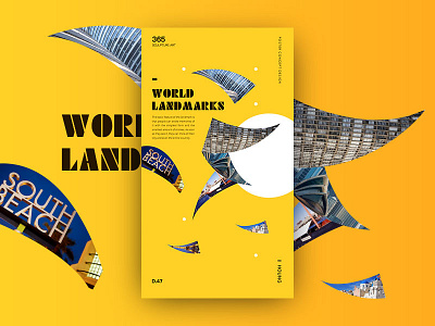 World surface - creative poster architecture background material creative gradient inspiration poster surface typographic ui design yellow