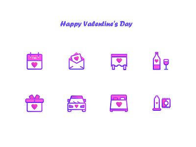 Happy Valentine's Day february 14 gift gradient happy icon lover popular ui design valentine