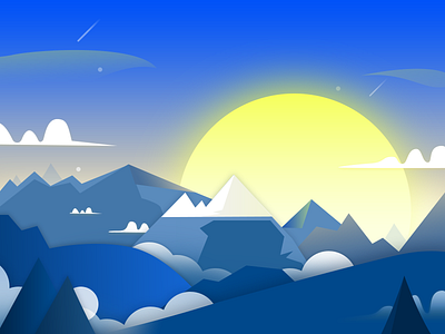 Blues landscape illustration blues concept creative emotional design illustration landscape ui design wallpapers