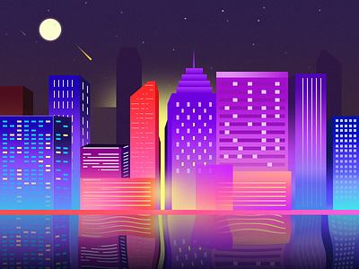 city city color creative dark color gradient high rise illustration inspiration