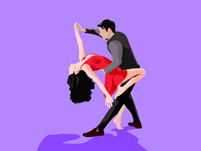 Couple dance 2018 character illustration creativity dancing dark color design illustration inspiration poster purple ui