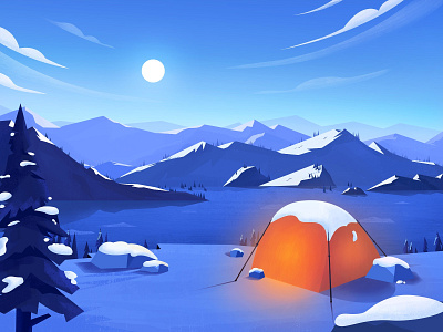 Snow scene illustration