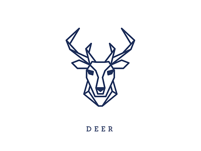 Deer - Animal Icon Set 01/11 animal blue deer design icon icon set illustration line logo ui vector