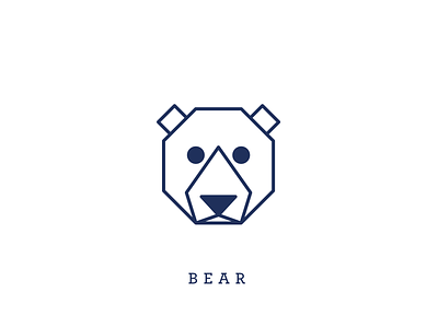 Bear - Animal Icon Set 03/11 animal bear blue design icon icon set illustration line logo ui vector