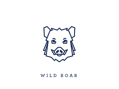 Wildboar - Animal Icon Set 09/11 animal blue design icon iconset illustration line logo ui vector wildboar