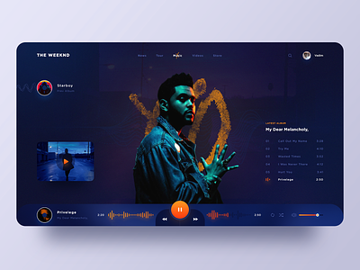 The Weeknd album melancholy music music player the weeknd ui webdesign
