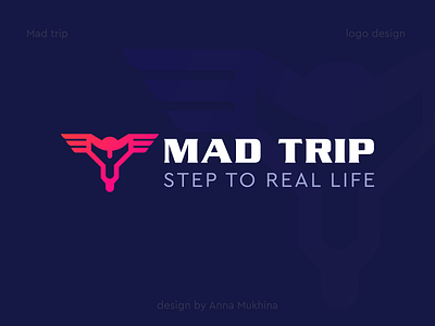 Logo design for Mad trip - step to real life annamukhina bike branding design logo logo design logodesign logotype mad madtrip motobike traveling trip