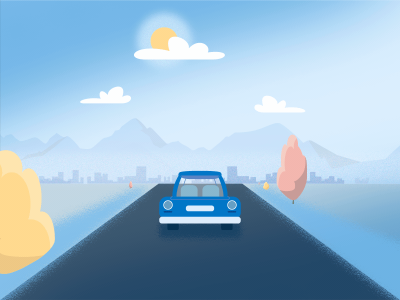 Car travel animation