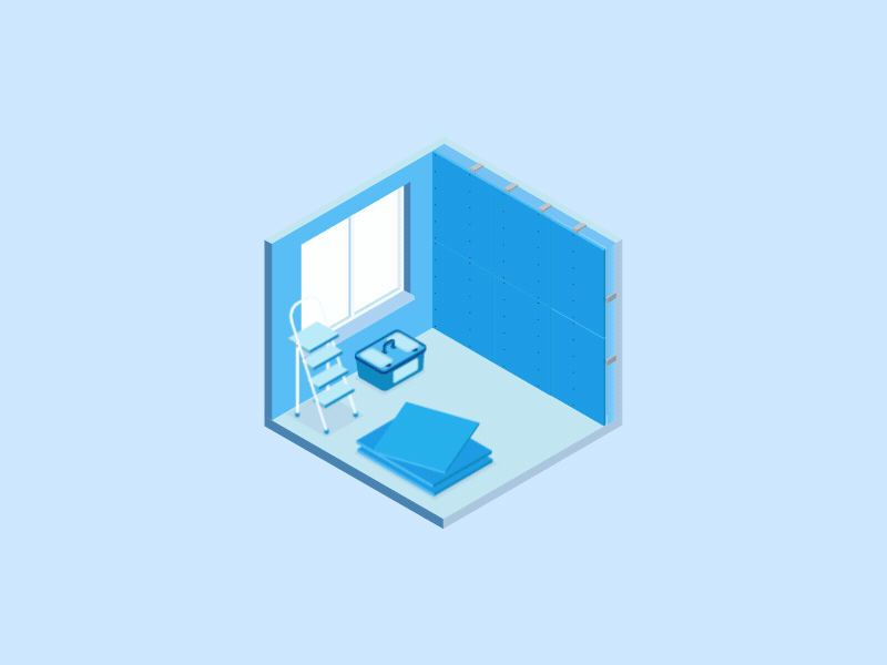 Isometric flat animation 2d ae after effects animation annamukhina clean feedback flat house isometric mop motion motion design repair