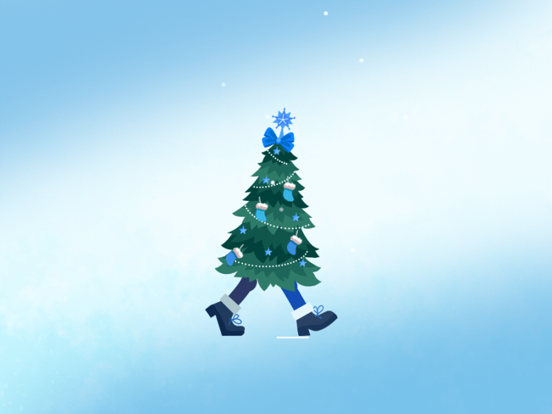 Christmas tree walking cycle 2d ae animation animation 2d annamukhina christmas christmastree design illustration motion motion design motion graphics tree walk cycle walking