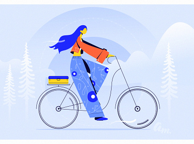 Freedom girl. Stand with Ukraine annamukhina bike biking girl design freedom girl illustration saveukraine standwithukraine ukraine