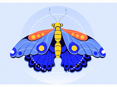 Moth annamukhina blue butterfly design freedom illustration moth standwithukraine yellow