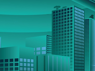 CityScape in Teal