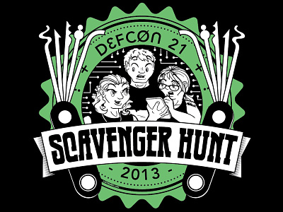 Defcon 2013 Scavenger Hunt T-Shirt badge banner circuits lockpicking