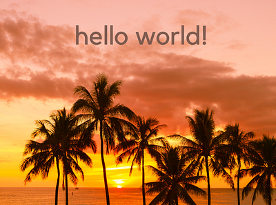 Hello World Screensaver background colorful design graphics palm trees screensaver