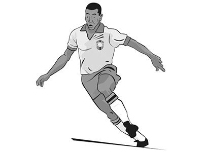 Pele black and white book brasil ebury books football illustration legends pele players soccer