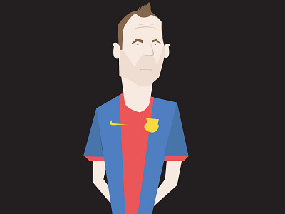Iniesta barcelona experiment football illustration iniesta spain