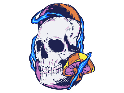 Skeleton art artwork bone drawing graphic design logo mushroom skeleton skull skullart tattoo vector