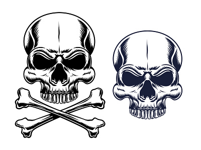 Skull and crossbones artwork bone design horror illustration logo skeleton tattoo vector