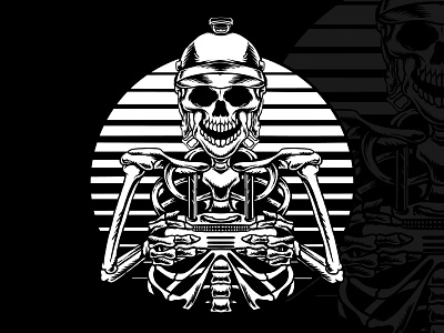 Skeleton with drone controller illustration art artwork bone dead design drone illustration skeleton tattoo tshirt vector